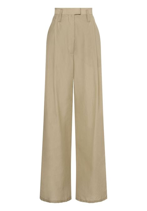 Grey high-waist wide-leg trousers - women